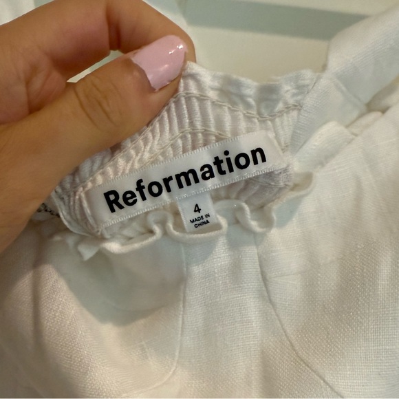 Reformation white linen mini dress - Picture 3 of 4